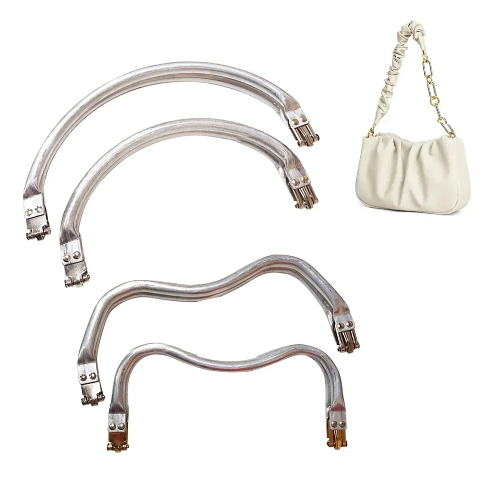 Silver Metal Bag Frame For Handbags Backpack Purse Pouch Frame Aluminium Tube Frames Bag Handle Bags Parts Accessories