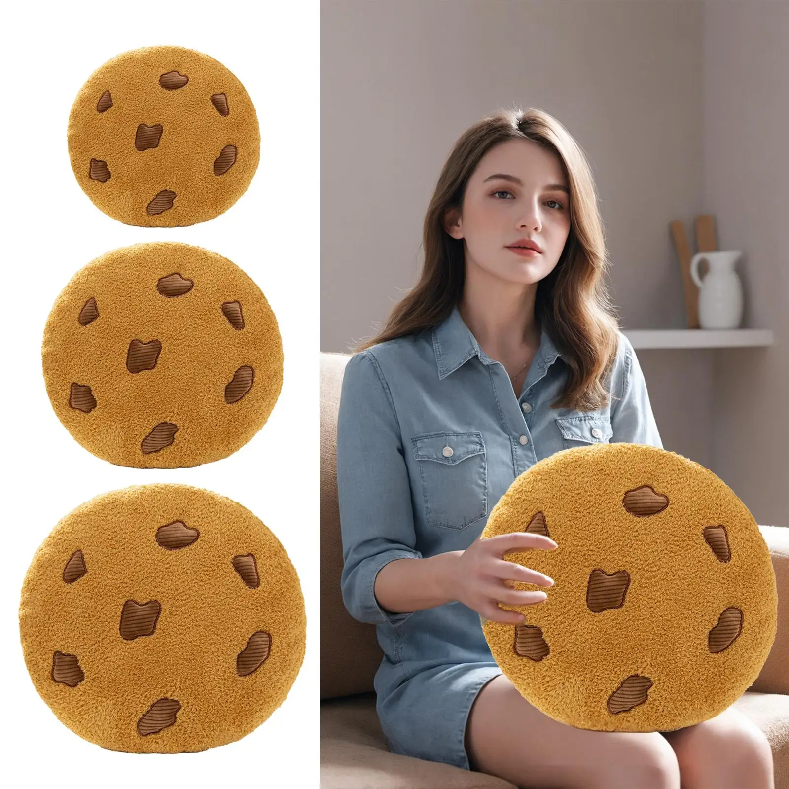 Memory Foam Cookie Shaped Sofa Cushion Soft Floor Seat Pad for Living Room Chair Decor