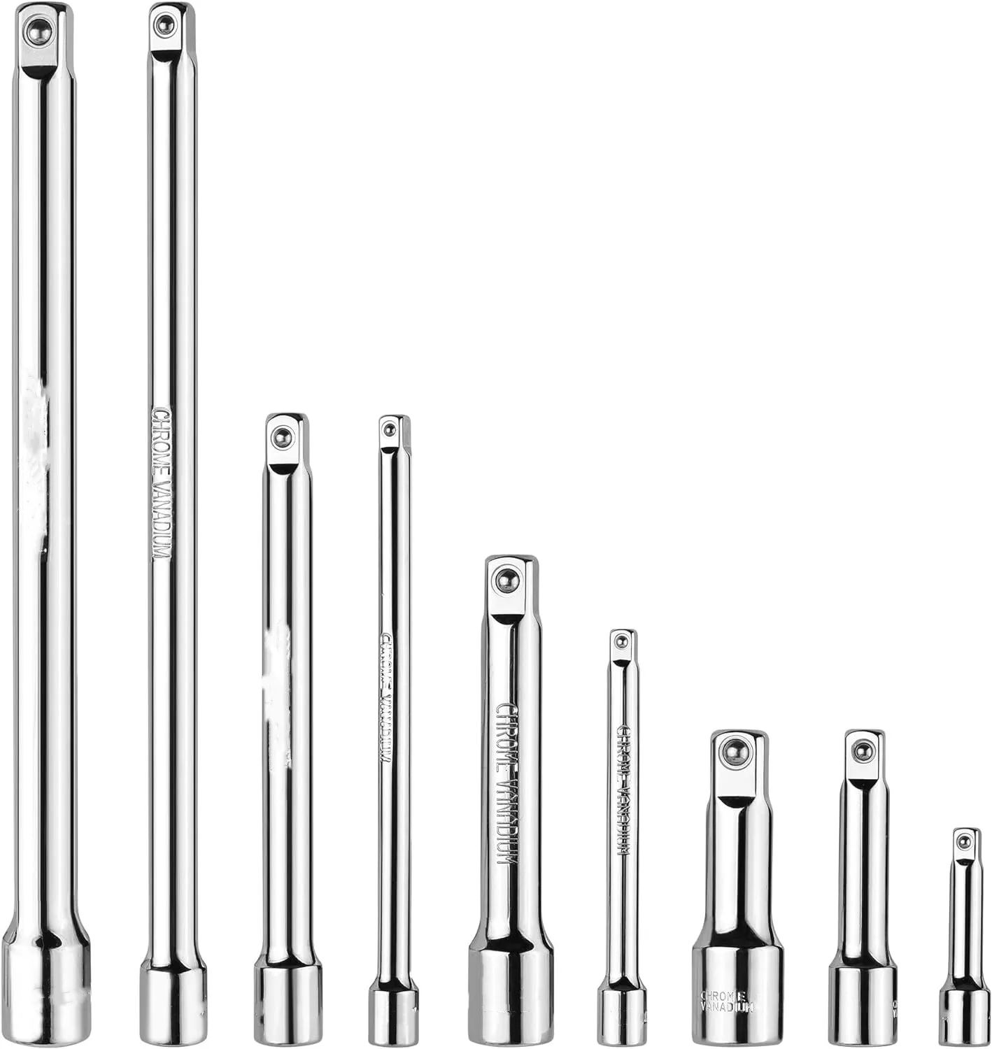 

9 PCS Extension Bar Set,1/4",3/8",1/2"Drive Socket Extension Bar Set for Ratchet Wrench,Premium Chrome Vanadium Steel with Mirro