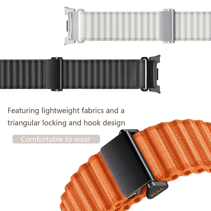 حزام رياضي بحري لساعة سامسونج جالاكسي 840 مللي متر 44 مللي متر سوار نايلون أصلي ساعة جالاكسي 8 كلاسيكي 46 مللي متر ملحقات سوار درب