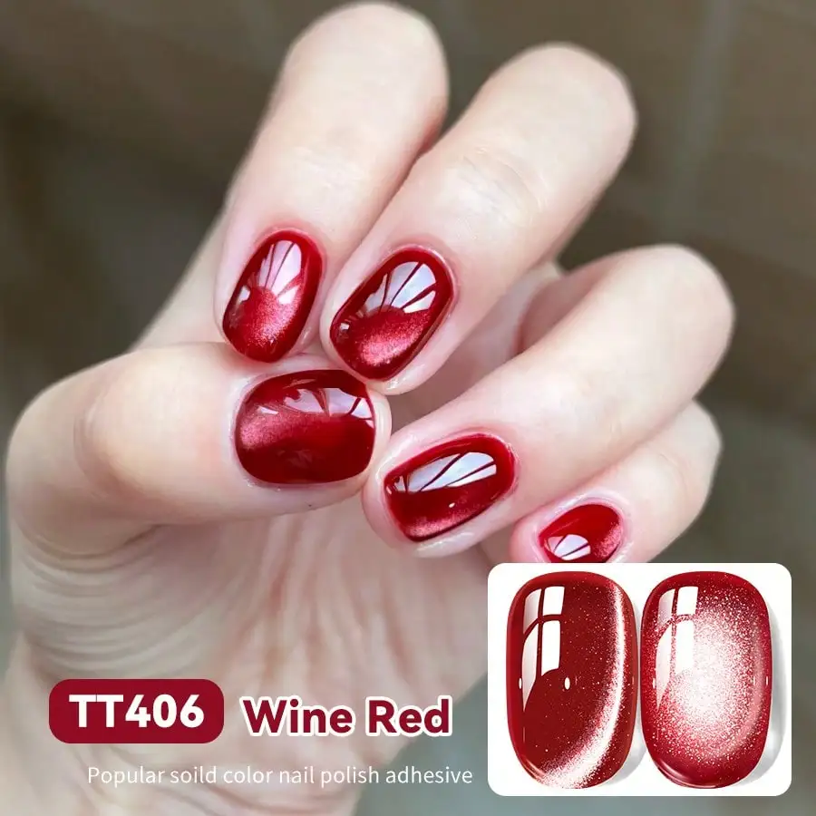 TARTU Vernis à ongles gel œil de chat 8 ml, sans HEMA sans TPO, ongles holographiques semi-permanents français, Soak Off Uv/Led, Nail Art Noël