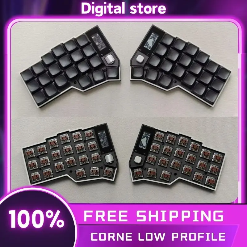 Corne Low Profile Split Keyboard Kit Dual Mode Bluetooth Wired Keyboard RGB Support ZMK Customized PC Gamer Accessories Gifts