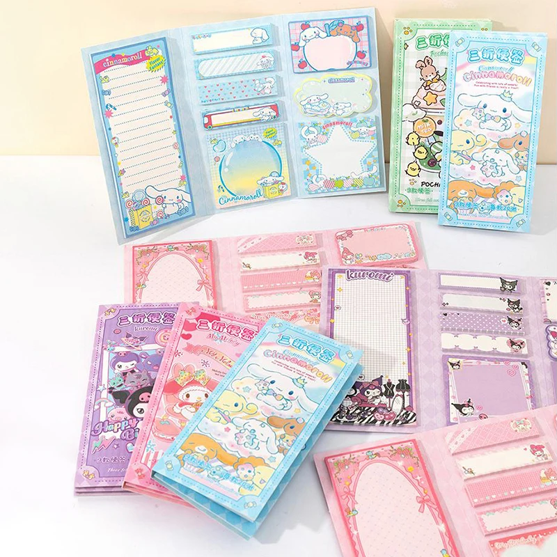 180Sheets Sanrio Anime Index Stickers Kawaii Sticky Note Multi-purpose Mini Sticky Notes Student Stationery Office Supplies Gift