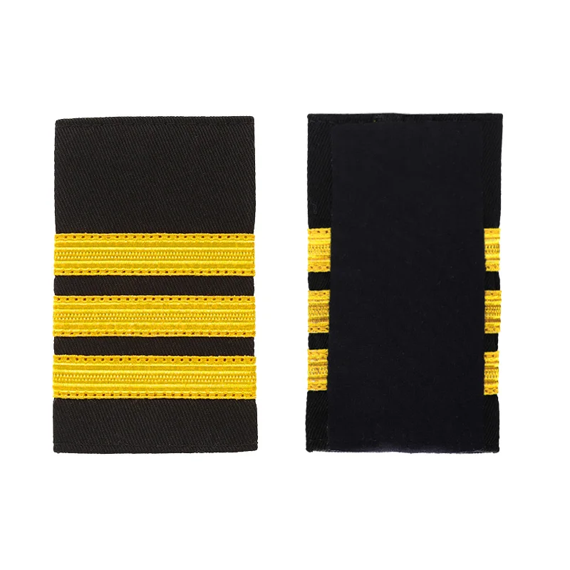 Captain Shoulder Boards Gold Mark Bar Men Pilot Epaulettes Airline for Pilot Uniform Airplane Epaulets Women Militar Accessories