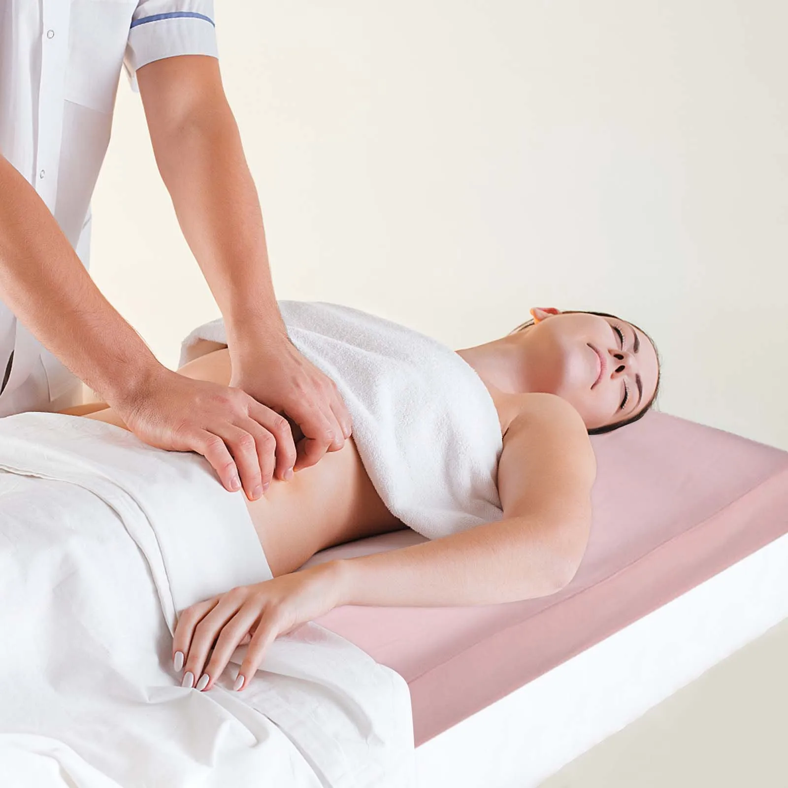 

Comfortable Massage Bed Cover with Face Hole High Class Knitted Cotton Material for Professional Use Spa Couch Cover