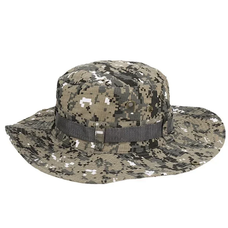 Multicam Tactical Boonie Hat for Men, UPF50+ Military Polyester Bucket Hat Mesh Ventilation - Hiking Hunting Sun Protection Cap​