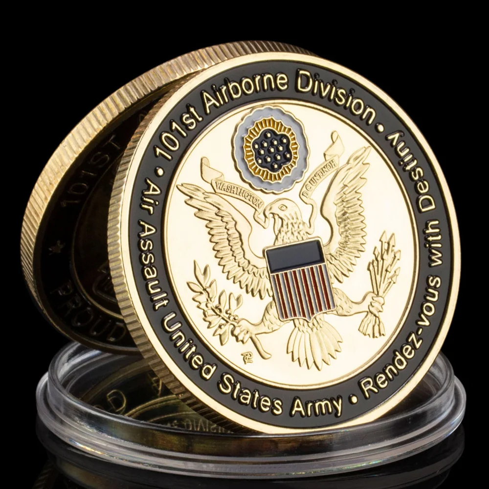 United States Air Force 101st Airborne Division Souvenir Coin Screaming Eagle Gold Plated Challenge Coin Commemorative Coin