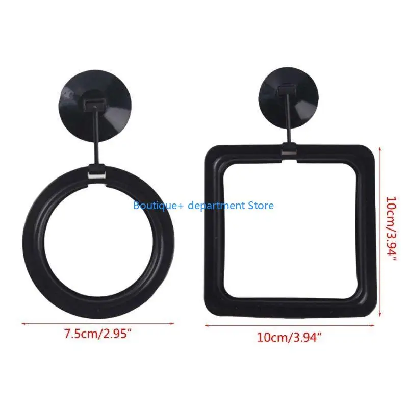 E1PD Aquarium Feeding Ring Floating Rings Trough for Goldfish Black