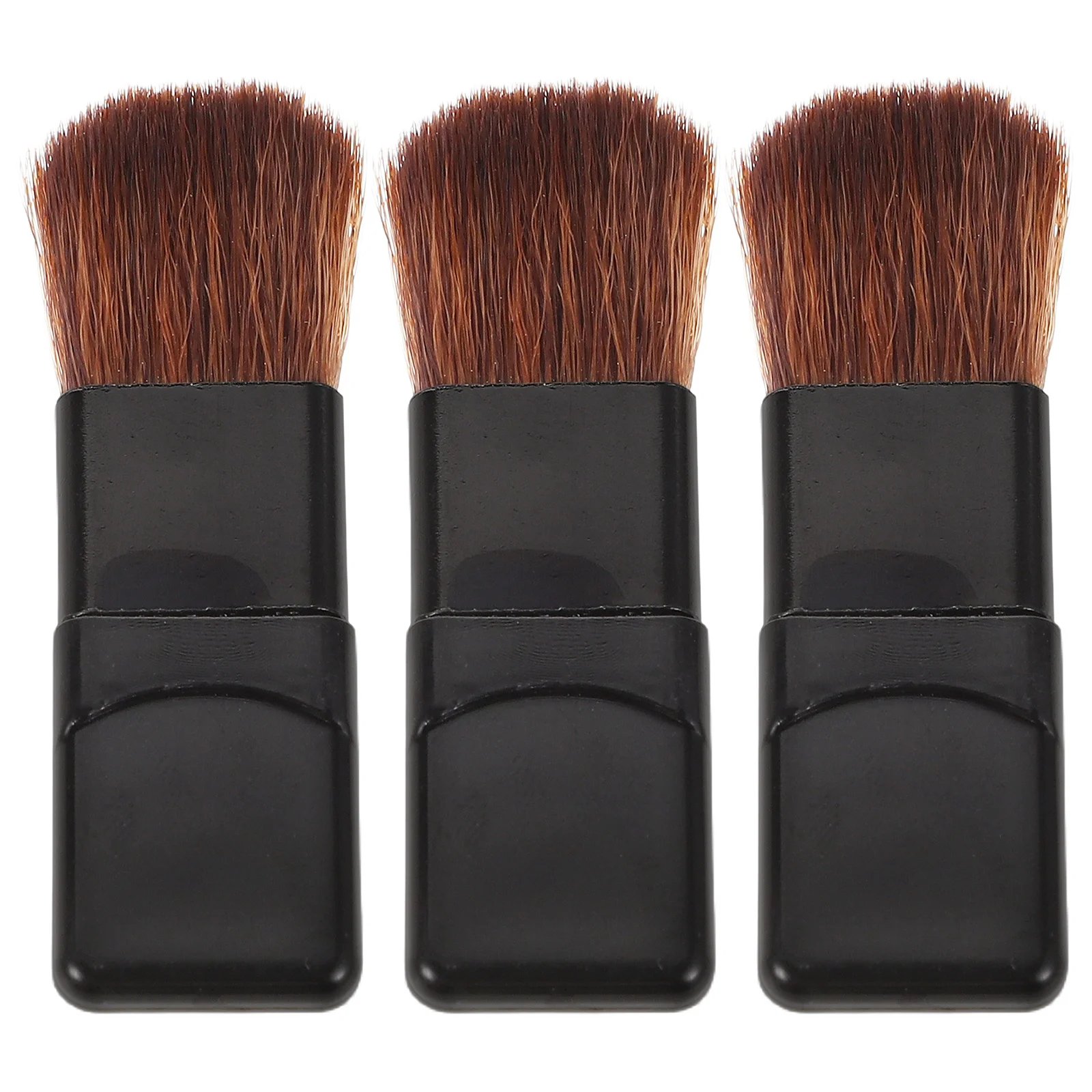 5pcs Mini Travel Brush Set Small Flat Blush Brush Portable Foundation Applicator Soft Fiber Bristles For Face Makeup Precision