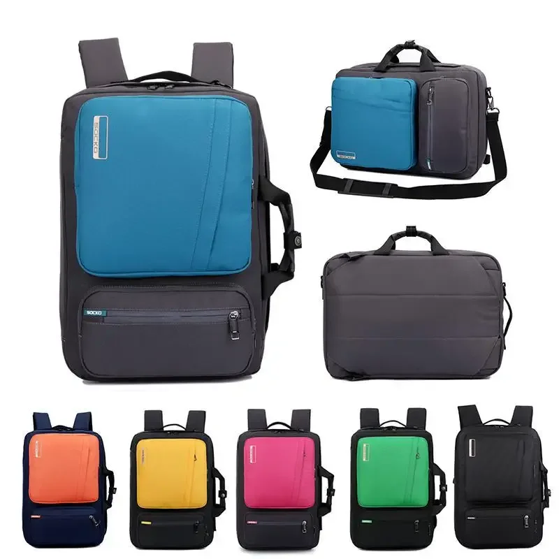 SOCKO Multifunktionaler Laptop-Rucksack 14 15,6 17 17,3 Zoll Aktentasche Umhängetasche Reise-Schultasche für Männer und Frauen