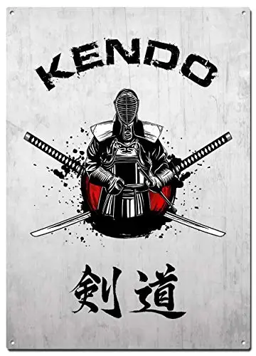 

Kendo Warrior Metal Tin Signs, Martial Arts Colorfast Posters, Decorative Signs Wall Art Home Decor - 8X12 Inch (20X30 cm)