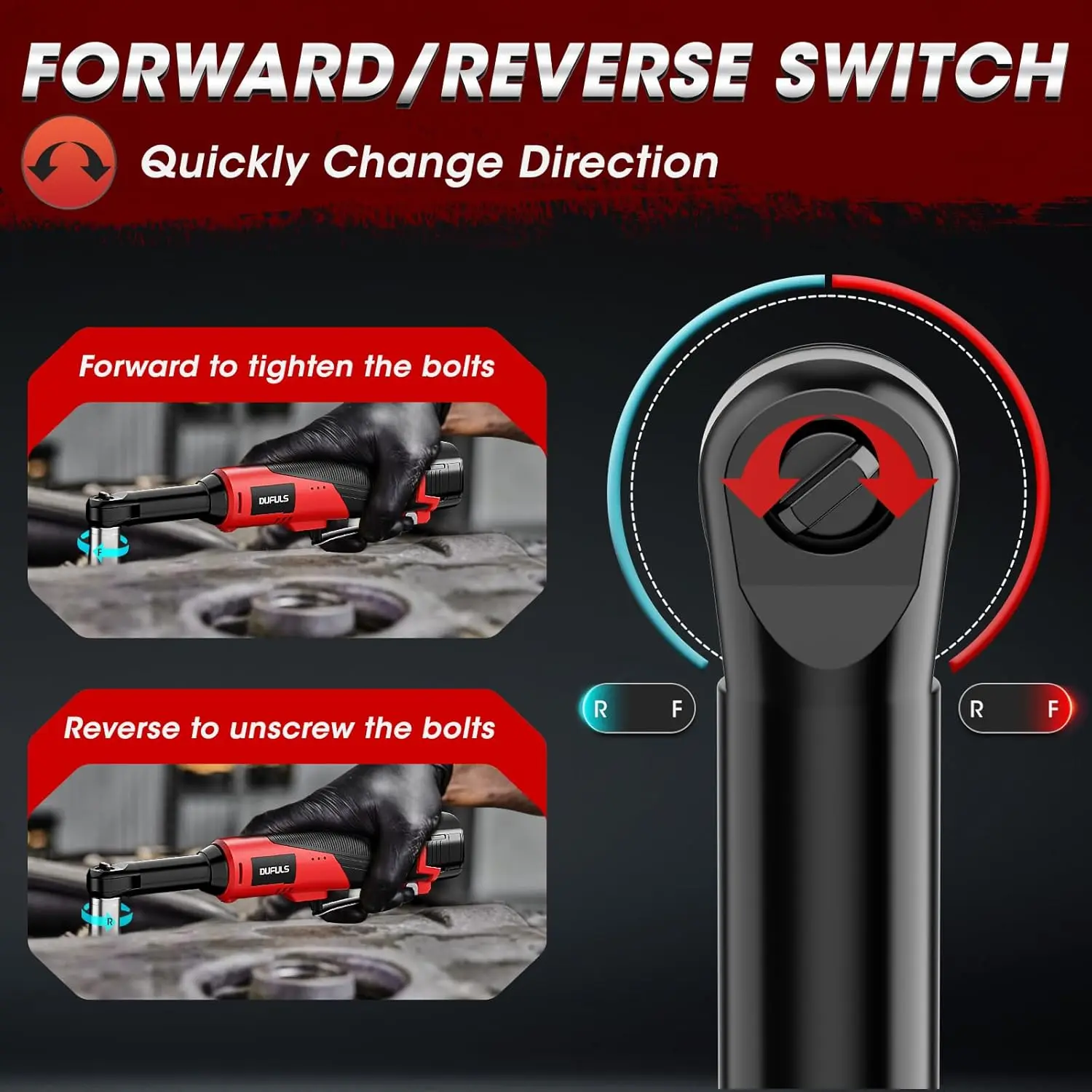 3/8' 18V 무선 라쳇 렌치, 550RPM, 40 Ft-Lbs, 4인치 전동 라쳇, 2x 2000mAh 배터리 및 충전기 포함, 8개 소켓 포함