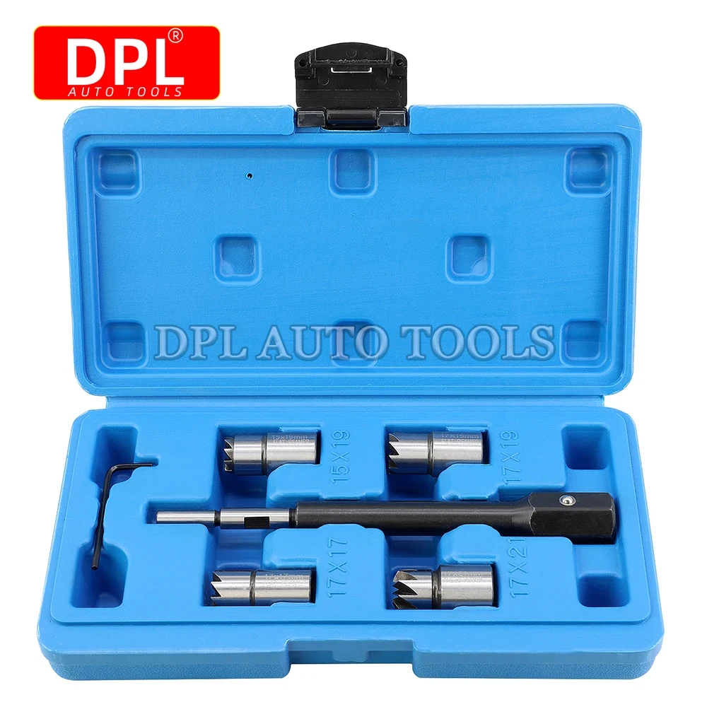 5PCS Diesel Injector Seat Cutter Tool Set Cleaner Carbon Cutting Tool Kit