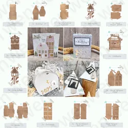 DIY 스크랩북 장식용 금속 절단 다이, 엠보싱 템플릿 용품, 인사 카드, 새 창 새집 접이식 상자, 2025