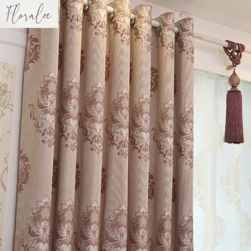 European Style High-end Jacquard Curtains for Living Room Bedroom Dining Balcony Thickened Black-to-ceiling Curtains Custom Size