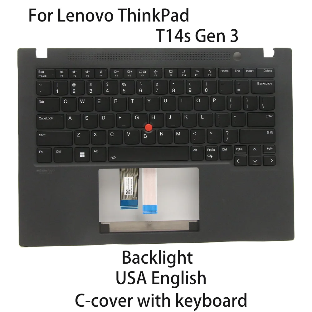 

Новый чехол C для Lenovo ThinkPad T14s Gen 3 с клавиатурой, английская подсветка США 5M11G27188 5M11G27190 5M11G27192 5M11G27194