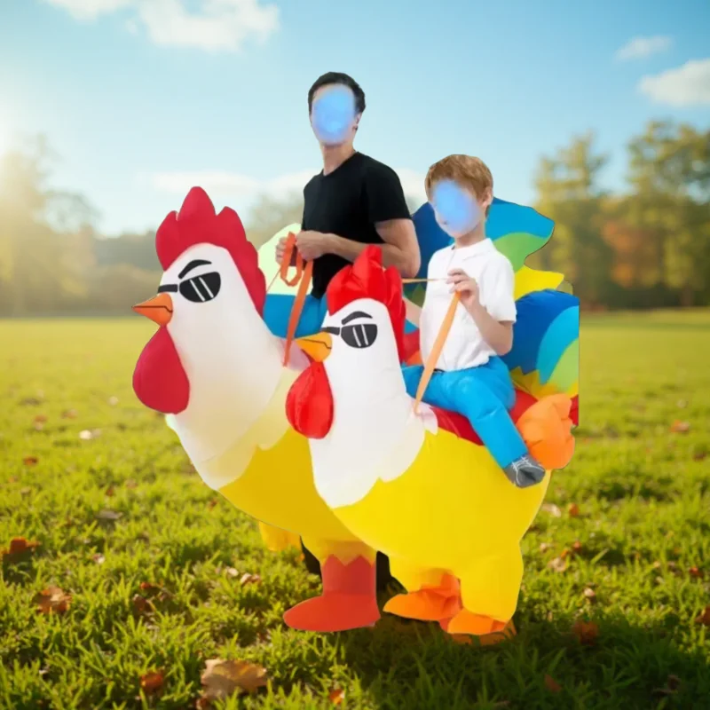 

New Colorful Rooster Inflatable Costume for Kids Party Performance Outdoor Walking Fun