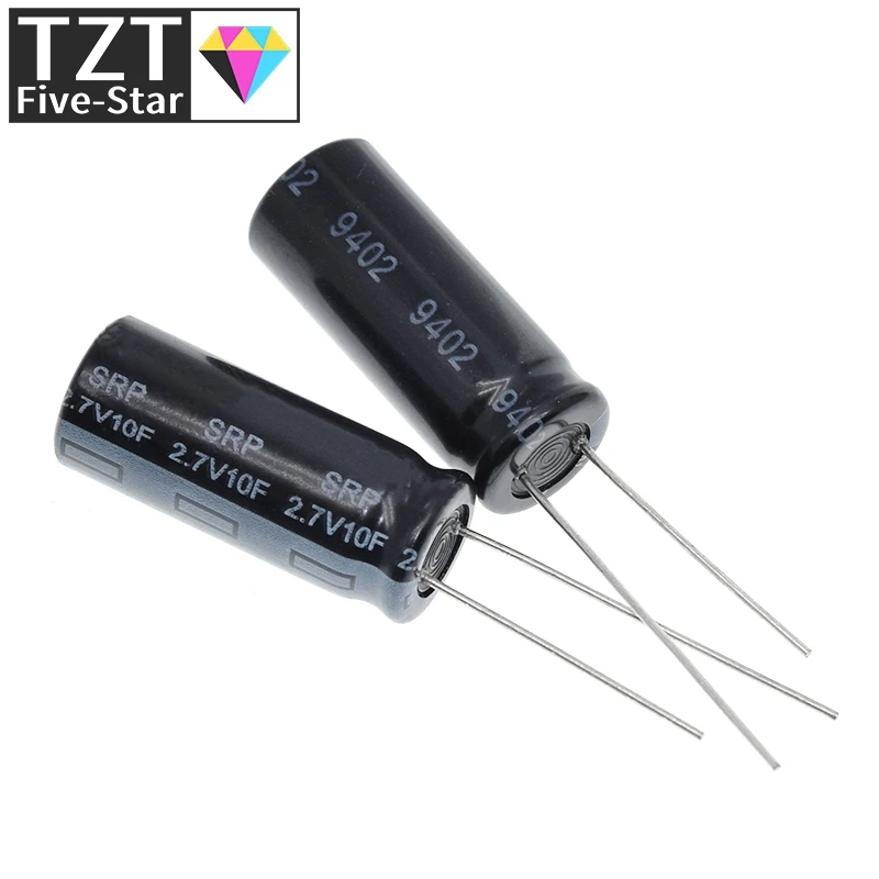 5pcs 2.7V 10F Cylindrical Ultra Super Farad Capacitor High Power Supercap 10x26mm