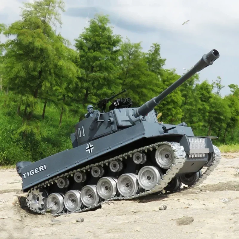 Tiger Style Remote-controlled Tank Can Fire Guns, Rechargeable Metal Track Type 99a Chinese Alloy Model Boy Toy