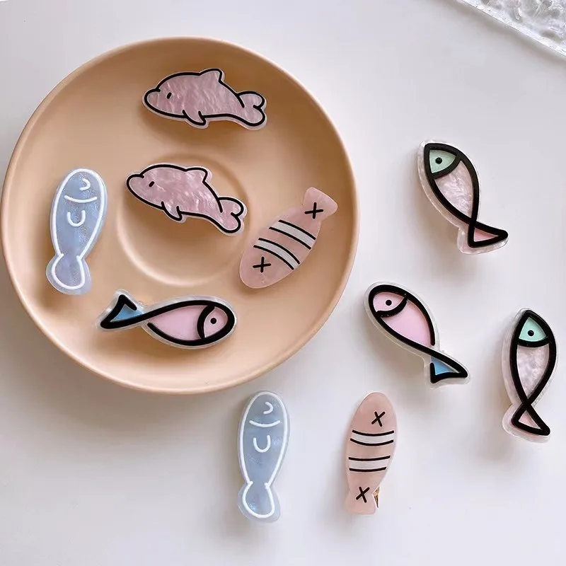 

Cute Fish Bone Hair Clip Japanese Style Ins Kawaii Duckbill Hairpin Fun Hair Accessories for Girls，Bangs hairpin