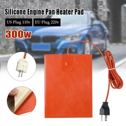 Car Engine Oil Pan Sump Tank Heater Pad 300W With US/EU Plug 110V/220V Engine Oil Tank Waterproof Silicone Heater Pad 15x20cm