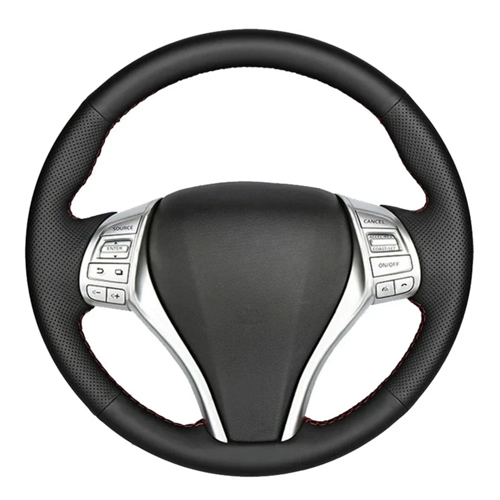 DIY Black Faux Leather Car Steering Wheel Cover For Nissan Teana Altima 2013-2016 X-Trail QASHQAI Rogue 2014-2016 Sentra Tiida