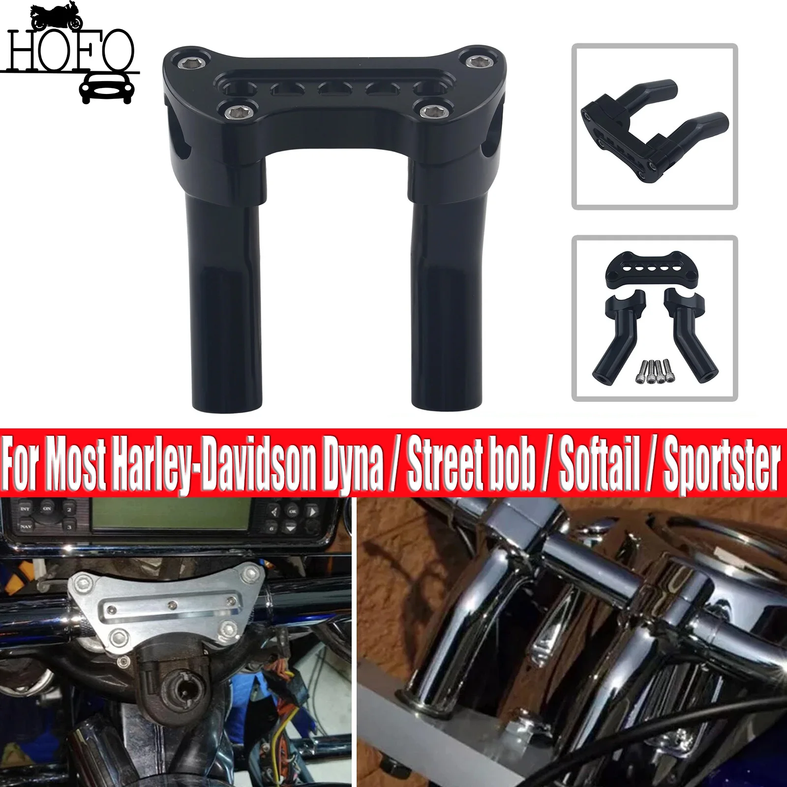 

4.5" Motorcycle Pullback Handlebar Riser For Most Harley-Davidson Dyna / Street bob / Softail / Sportster and Other Models