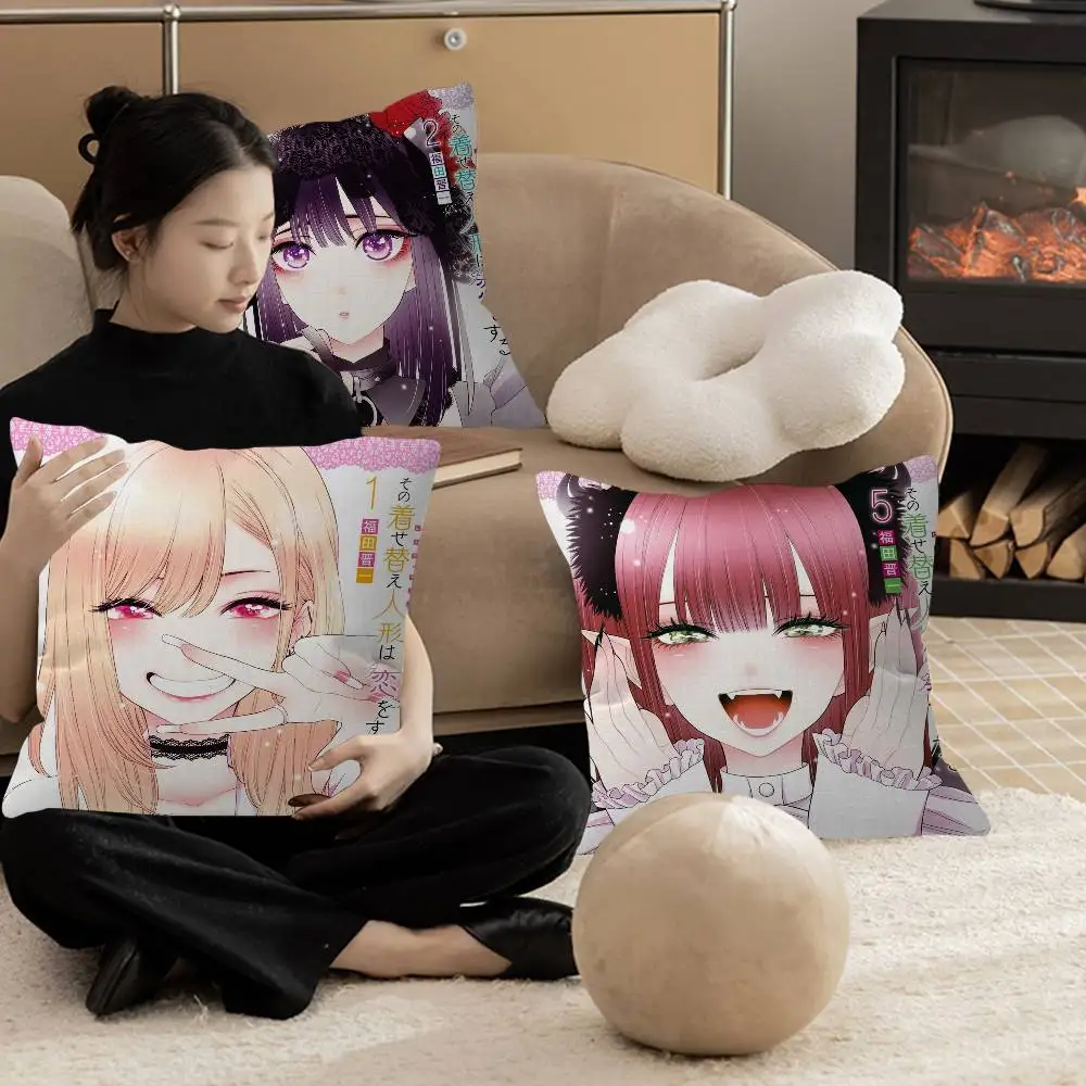 Funda de cojín con diseño de Anime My Dress Up Darling Maple, decoración de cosecha de otoño, decoración navideña, funda de almohada