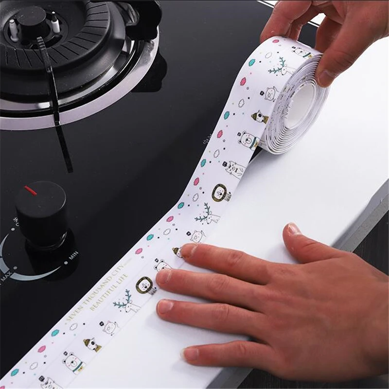 الحمام بالوعة المطبخ التصحيح ملصق النفط واقية مقاوم للماء مكافحة العفن الشريط كونترتوب المرحاض الفجوة ملصقات التماس ذاتية اللصق