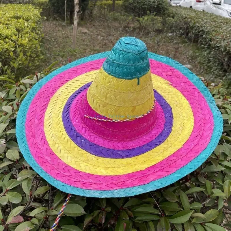 L5YB Fiest قبعة مهرجان قبعة حفلات المكسيكيين سمبريرو قبعة القش سمبريرو قبعة المكسيكيين قبعة سمبريرو قبعة حفلات المكسيكيين