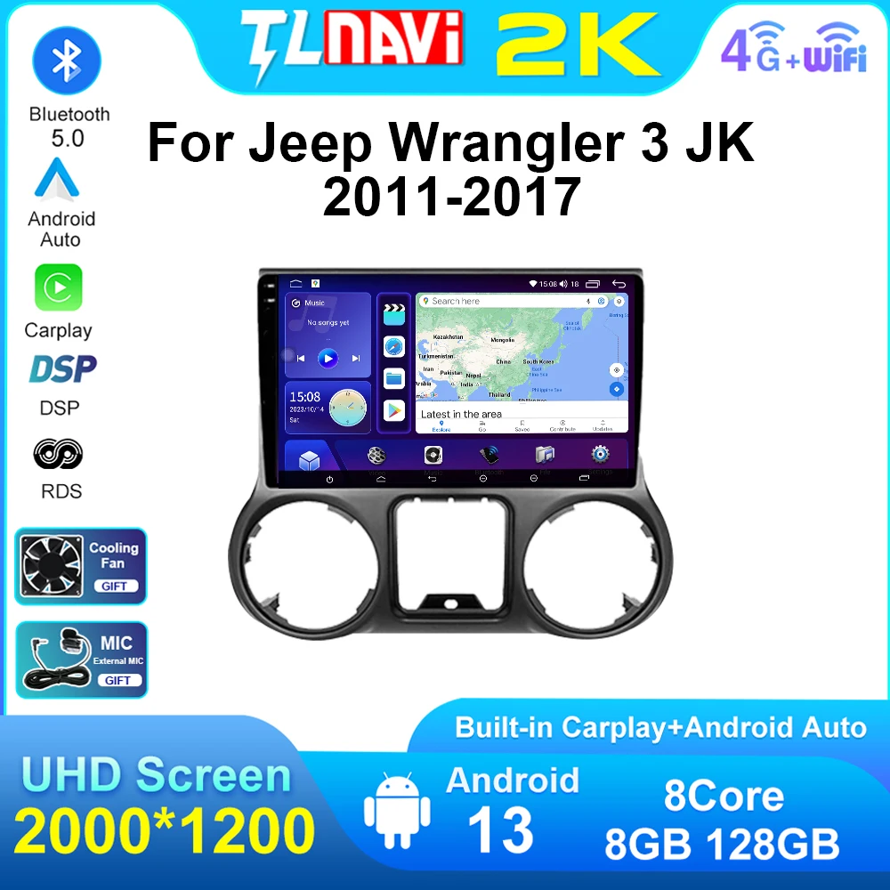 TuleNavi For Jeep Wrangler 3 JK 2011 - 2017 Auto Android Radio Car GPS Multimedia Video Stereo Player 2DIN Carplay Navigator