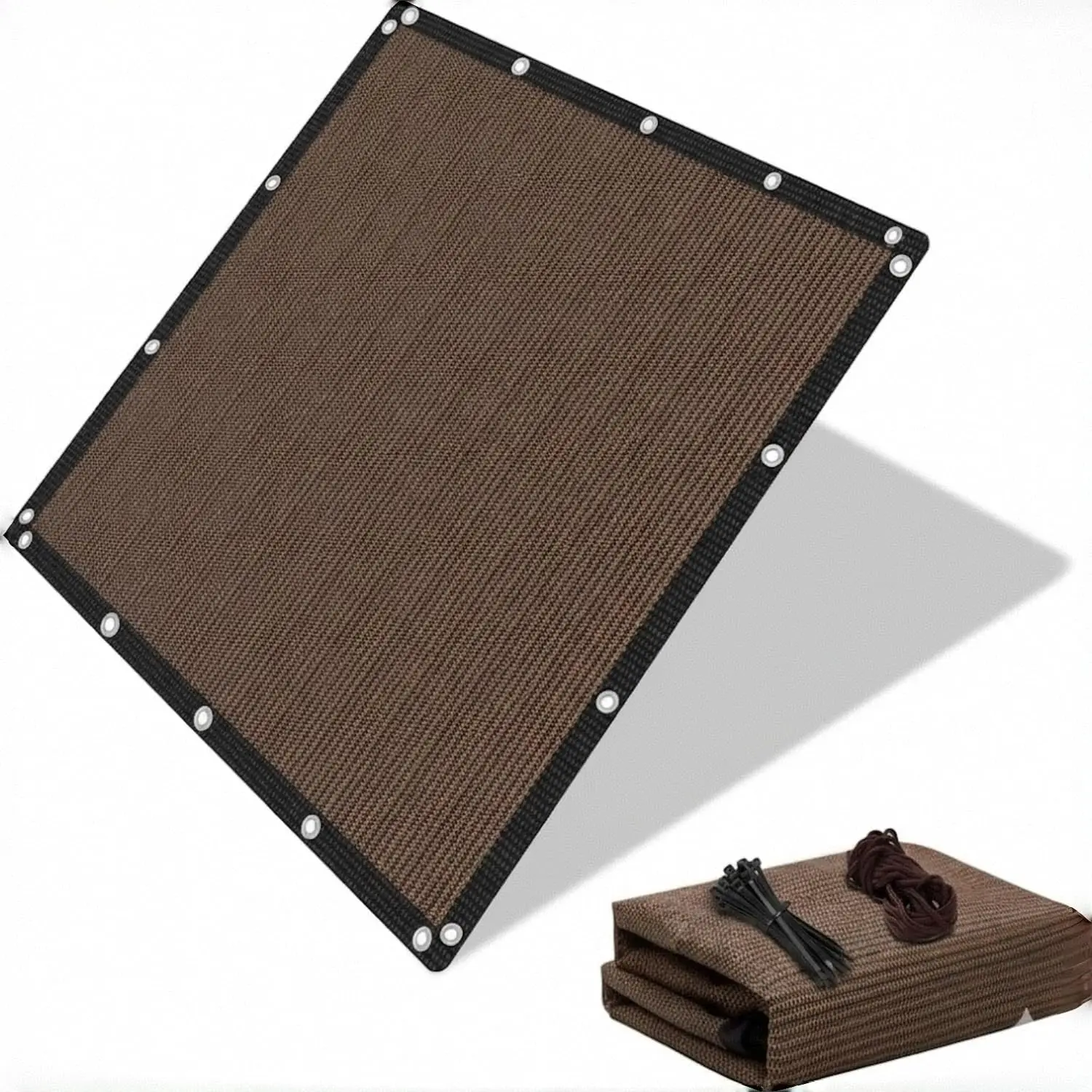 90% Sun Shade Cloth 10x20ft, Wind-Resistant Tarp with Stainless Steel Grommets, Privacy Screen for Patio & Deck