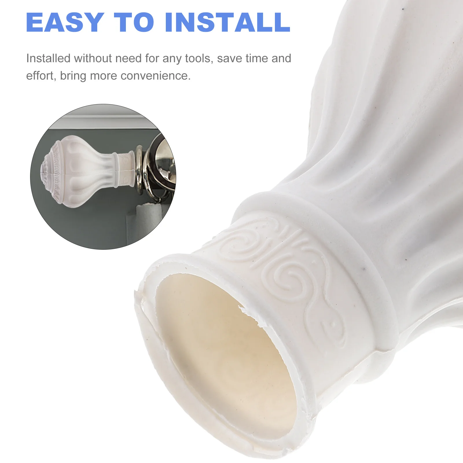 

12Pcs Plastic Curtain Rod Finials Simple Design Decorative Ends Easy Install Curtain Rod Caps for Home Window Finials