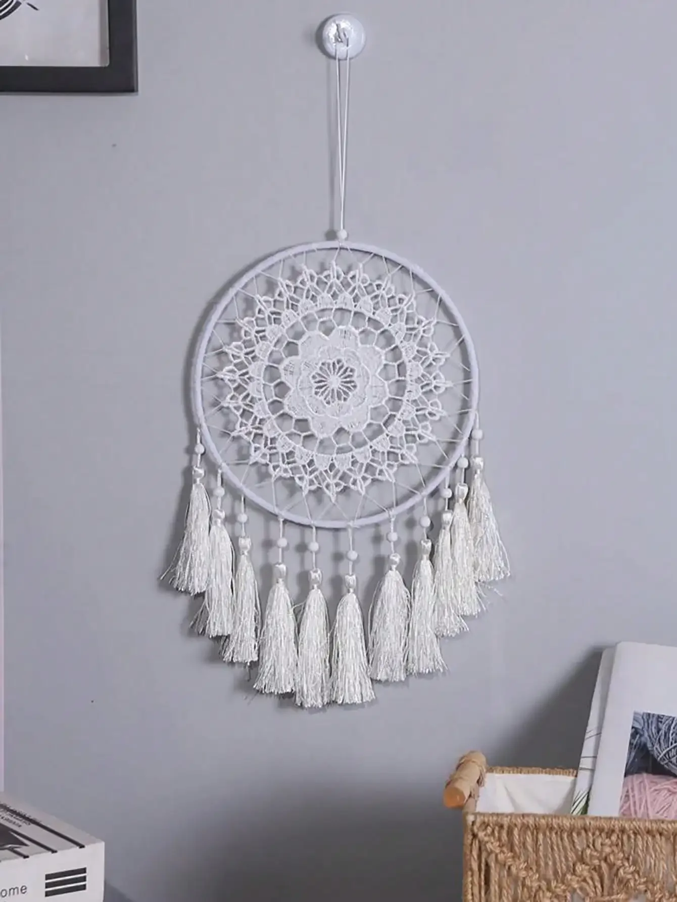 Handgefertigte Traumfänger – böhmischer Wandbehang, Spitzen-Blumen-Traumfänger, Frühling, Zuhause, Hochzeit, Party, Segen, Geschenk