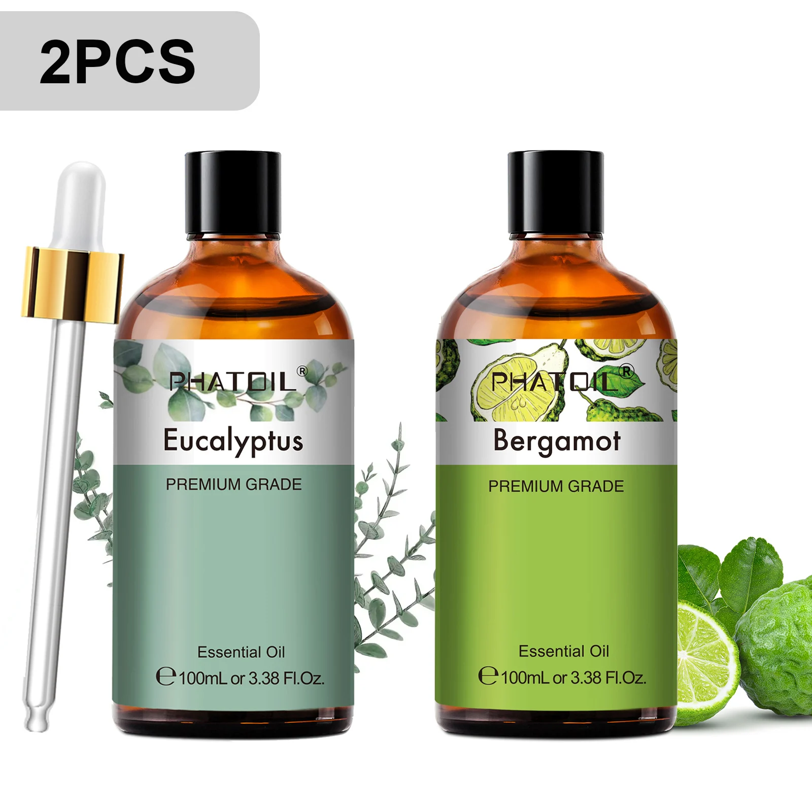 PHATOIL 100ml Premium etherische olie Sandelhout Lavendel Eucalyptus Pepermunt Citroengras Vanille Aromatherapie etherische oliën