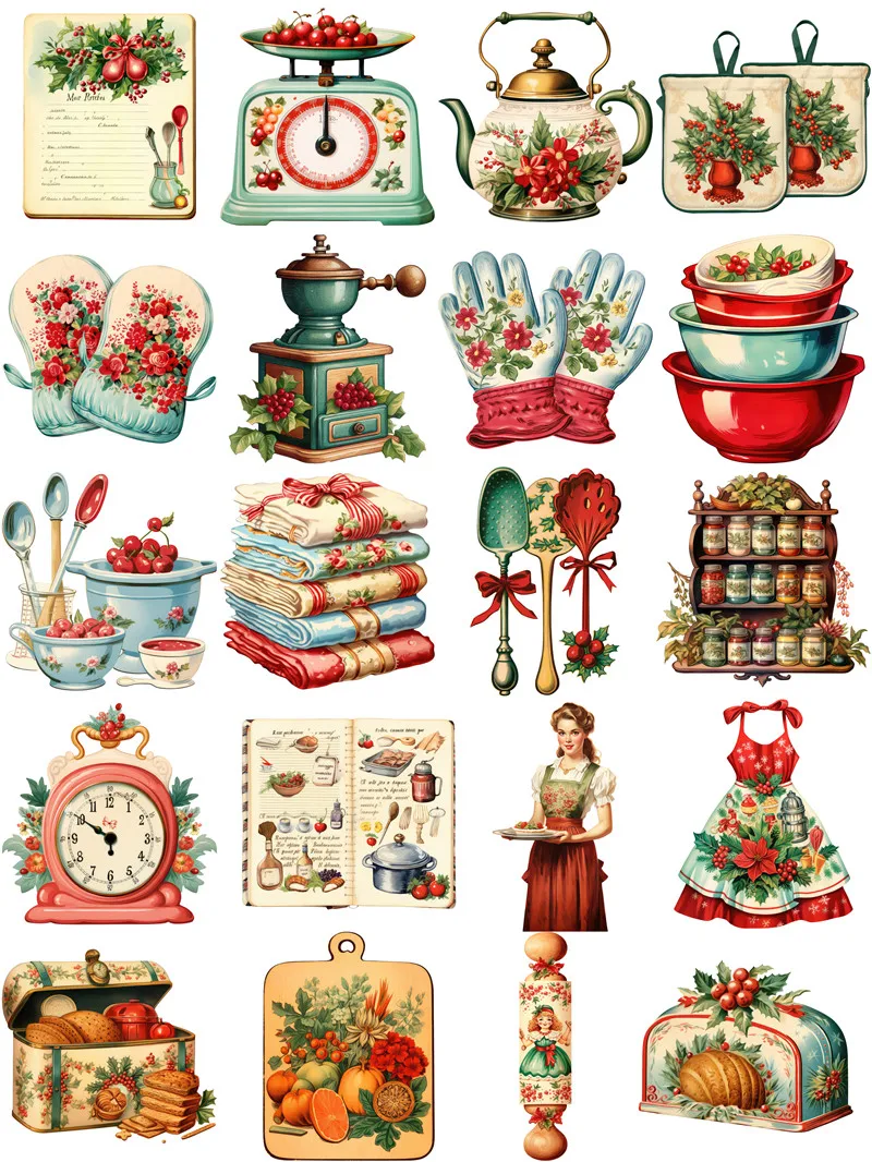 Vintage Kitchen Stickers Crafts And Scrapbooking stickers kids toys book Decorative sticker DIY Stationery