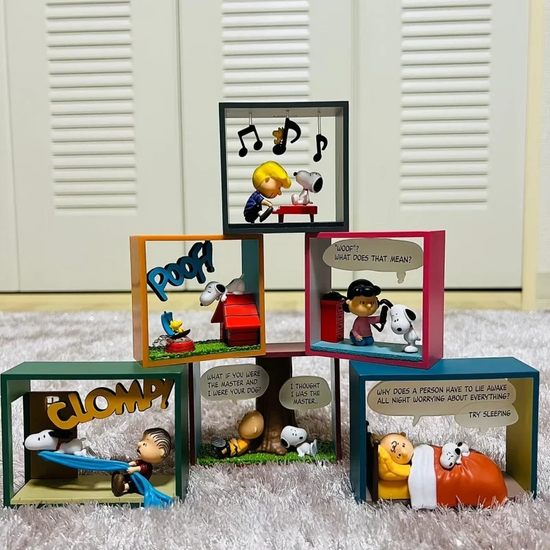 

Re-Ment Snoopy Comic Cube Collection Happy Hour Ornament 1-6 Box Miniature Dolls Blind Box Anime Action Figure Pvc Kid Gift Toy