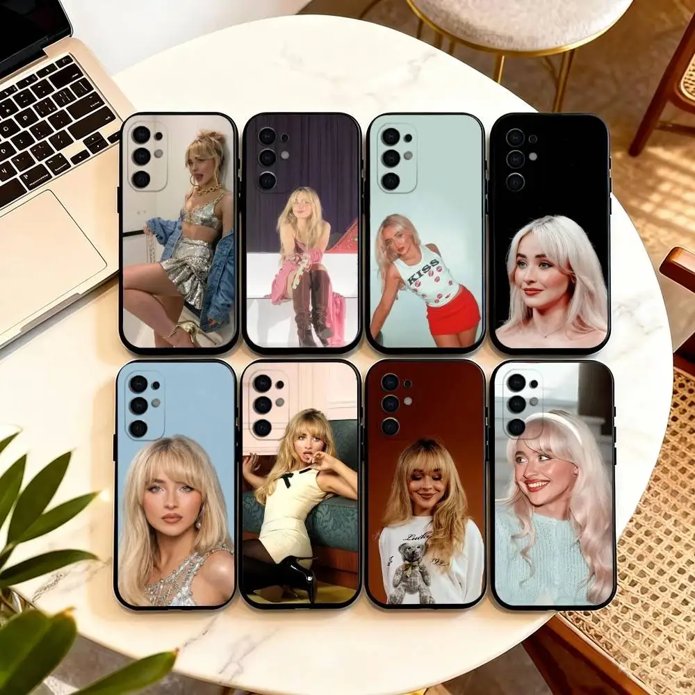 American Gen Z pop singer Sabrina Carpenter Phone Case For Samsung S25,S24,S21,S22,S23,S30UltraPlus,Fe,Soft Silicone Black Cover