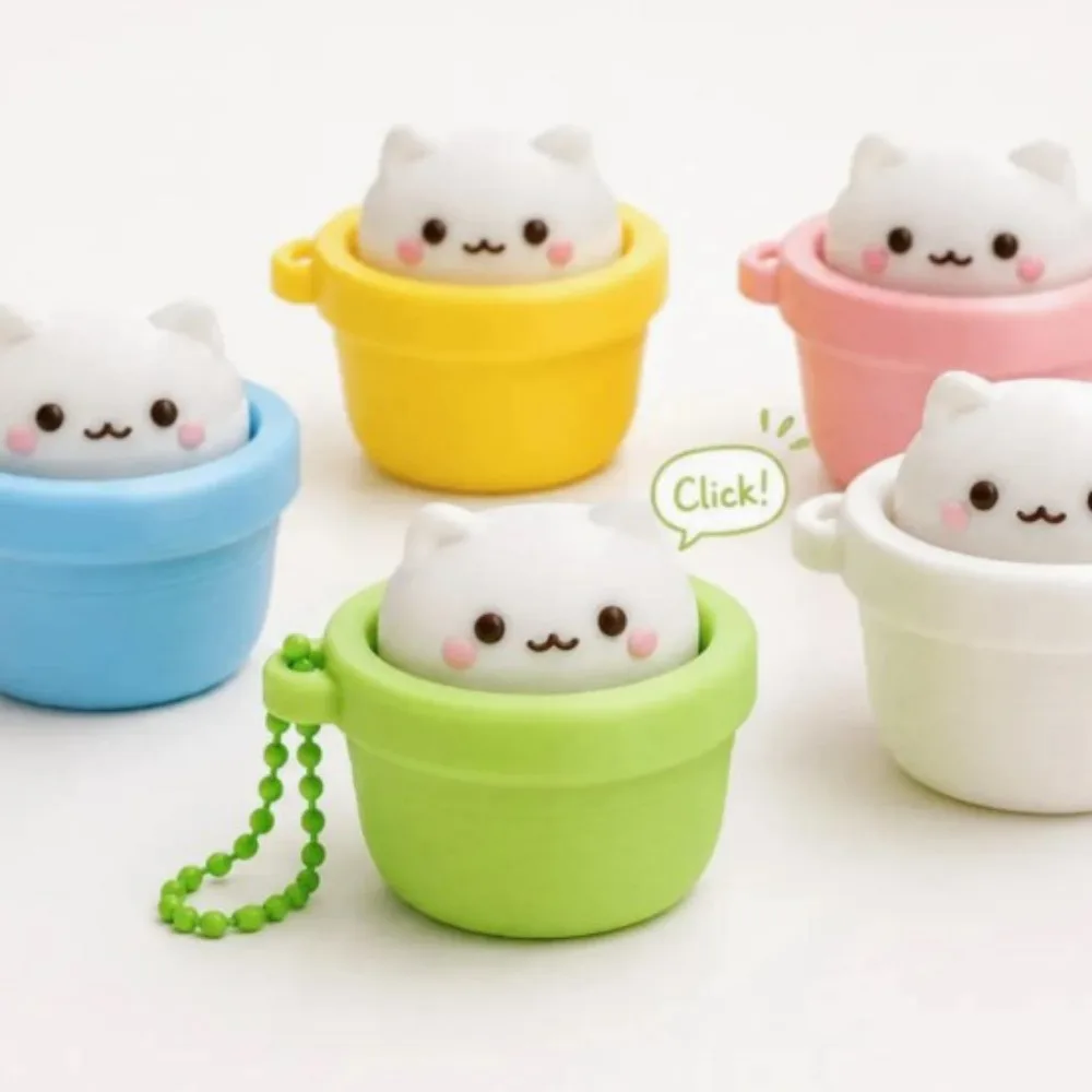 2-5PCS Finger Button Clicker Fidget Keychain Soft Slow Rebound Anti-stress Clicking Pressure Relief Funny Cartoon Animals