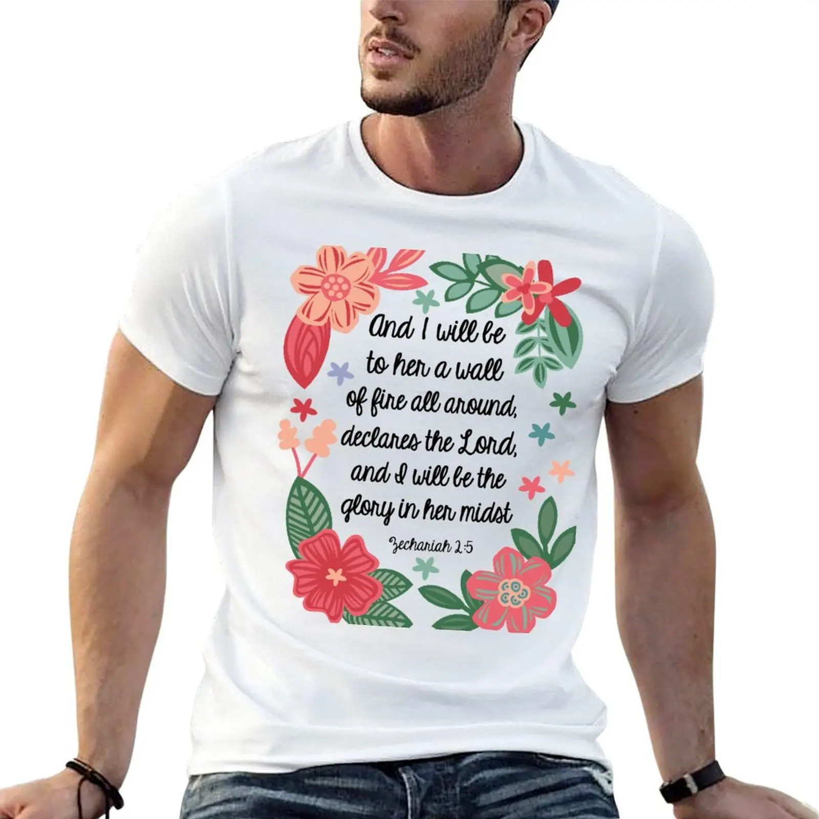 

t plain for man shirt man T-Shirt shirt Zachariah 2:5 t