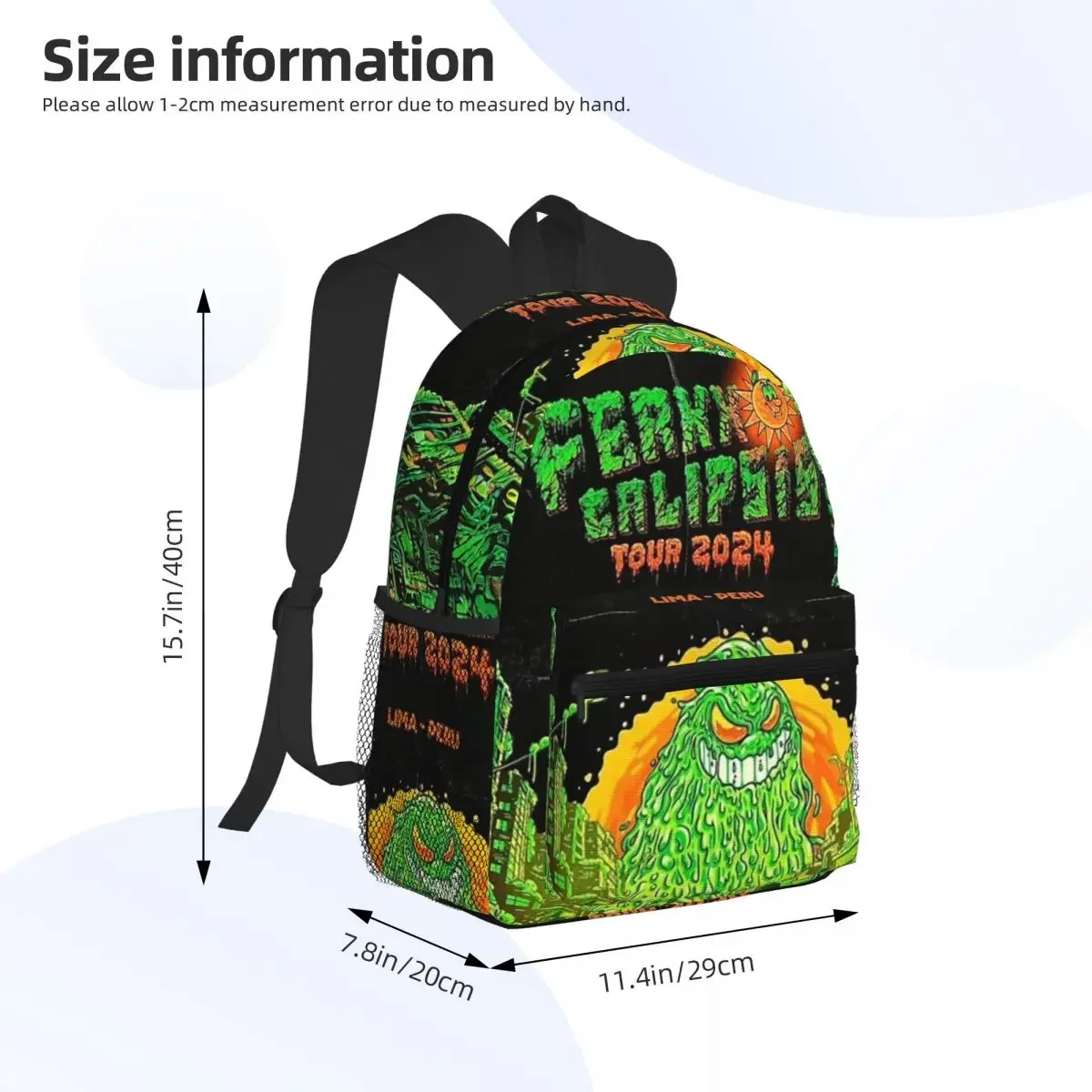 Ferxxocalipsis World Tour Ferxxo Student Backpack School Bag Hiking Travel Daypack for Men Women Fashion Bookbag Shoulder Bags