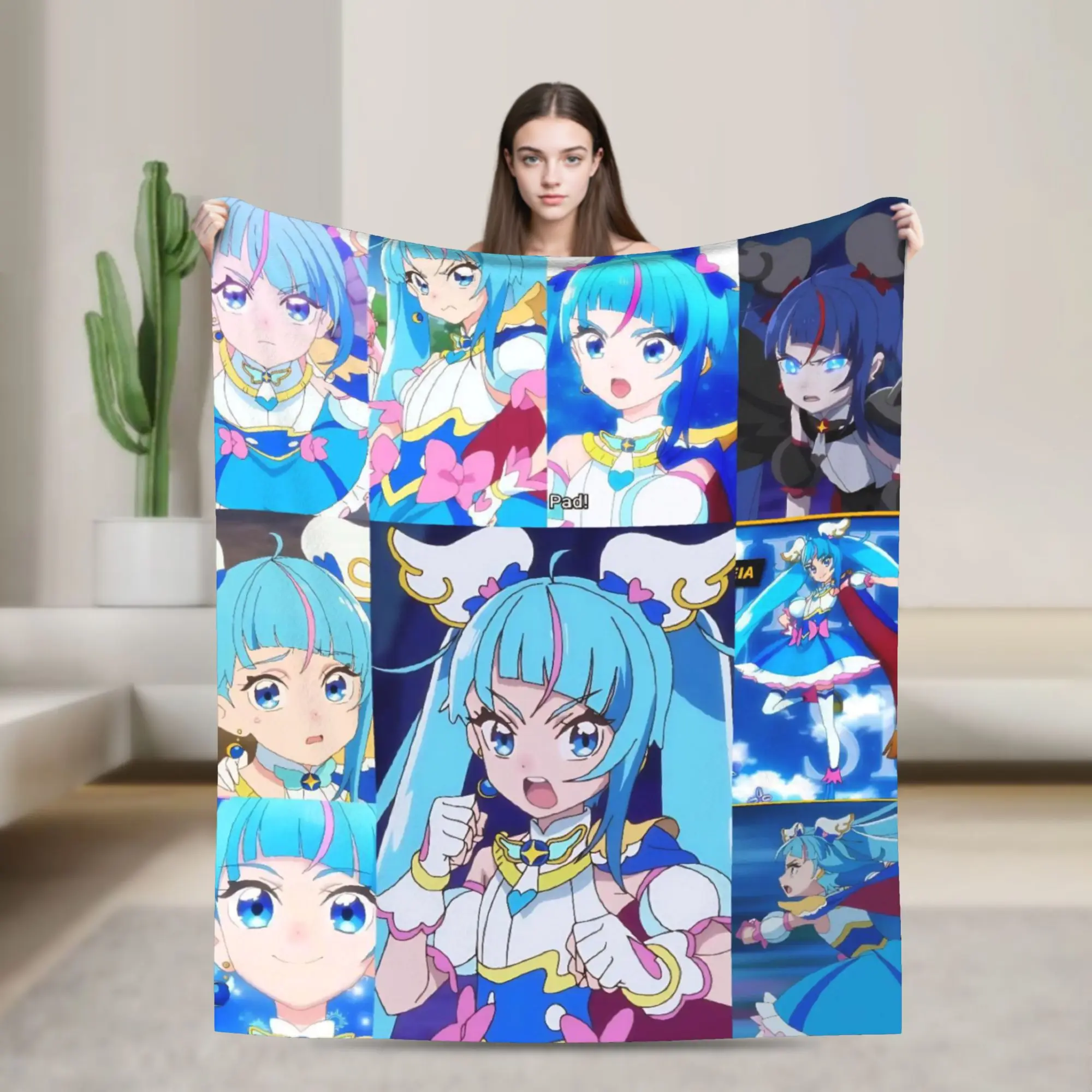 Soaring Sky Pretty Cure Throw Blanket for Couch  Soft Cozy Plush Blanket 50x60 Inch Multi-size Bedspread for All Seasons