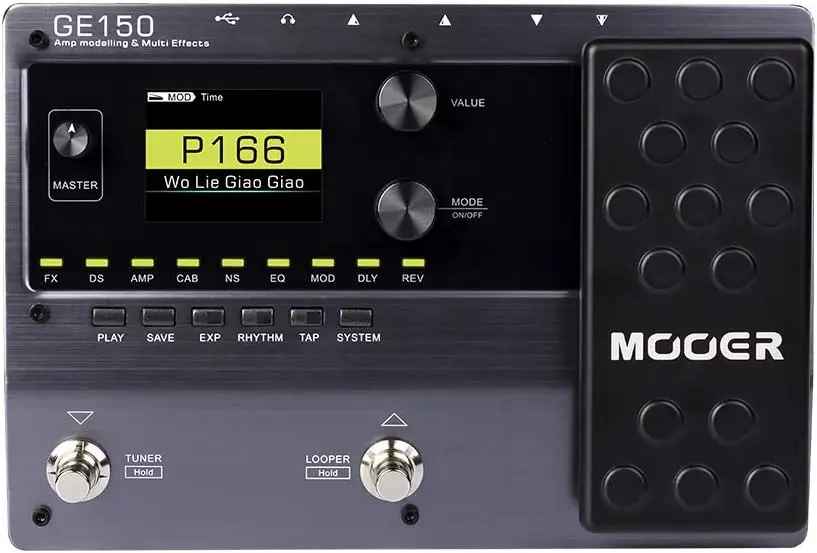 MOOER GE150 OTG Amp Modelling & Multi Effects Pedal 55 Amplifier Models 151 Effects 80s Looper 40 Drum Rhythms 10 Metronome