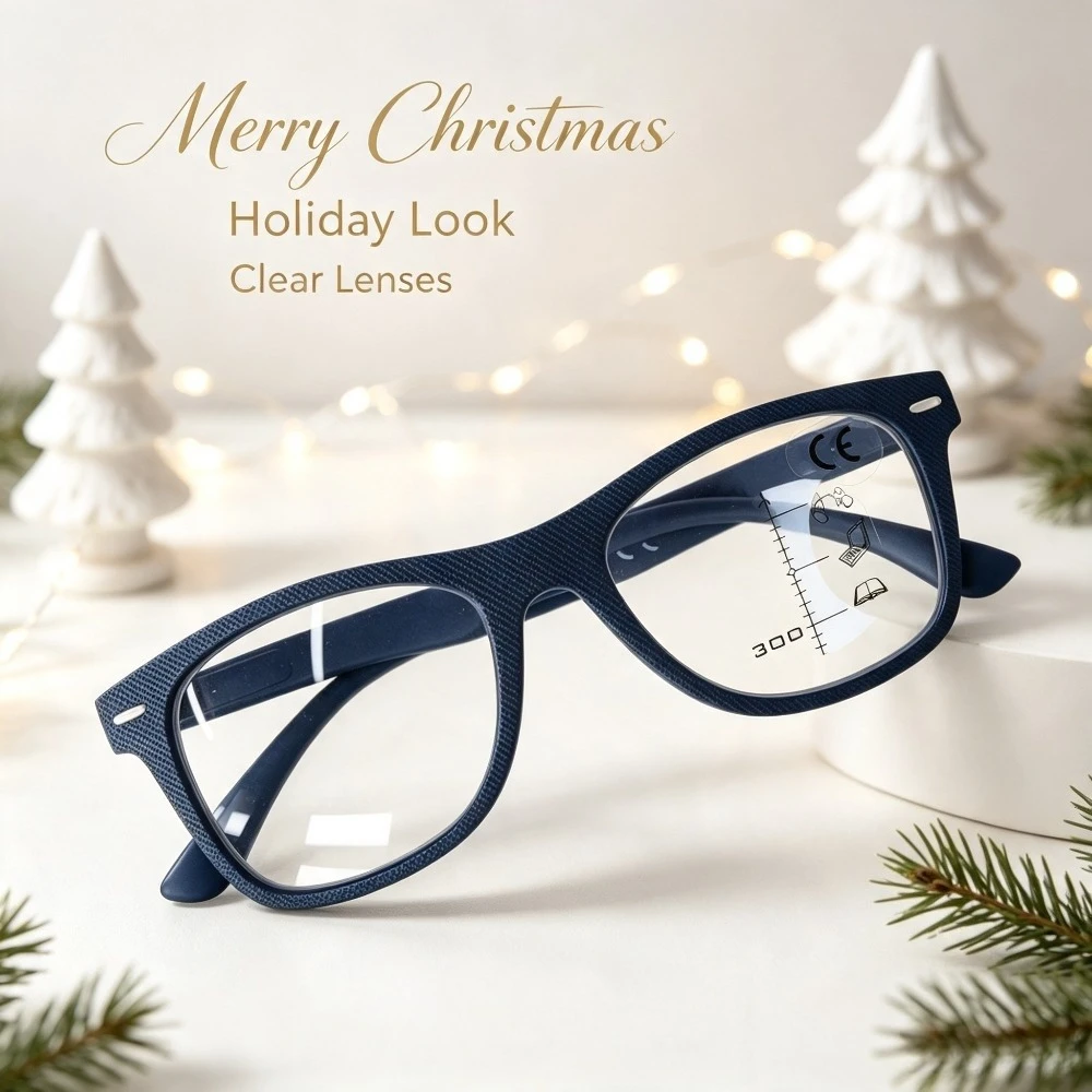 Fashion Texture Square Frame Reader Glasses Anti-Blue Light Reduce Eye Fatigue Old-Fashioned Glasses Reading Computer Daily Use, Random Color, Christmas Halloween Gift Recommendation