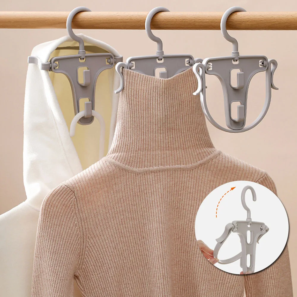 Home Foldable Hooded Sweatshirt Drying Rack Auxiliary Frame Windproof And Anti Slip Clip High Neck Sweater Support Frame