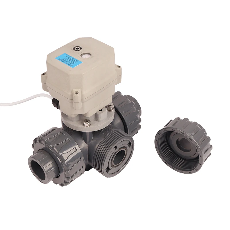 12V 24V DC 3 Way PVC Mini Smart Motor Operated Valve Electric Actuator Water Control Automatic Ball Valve