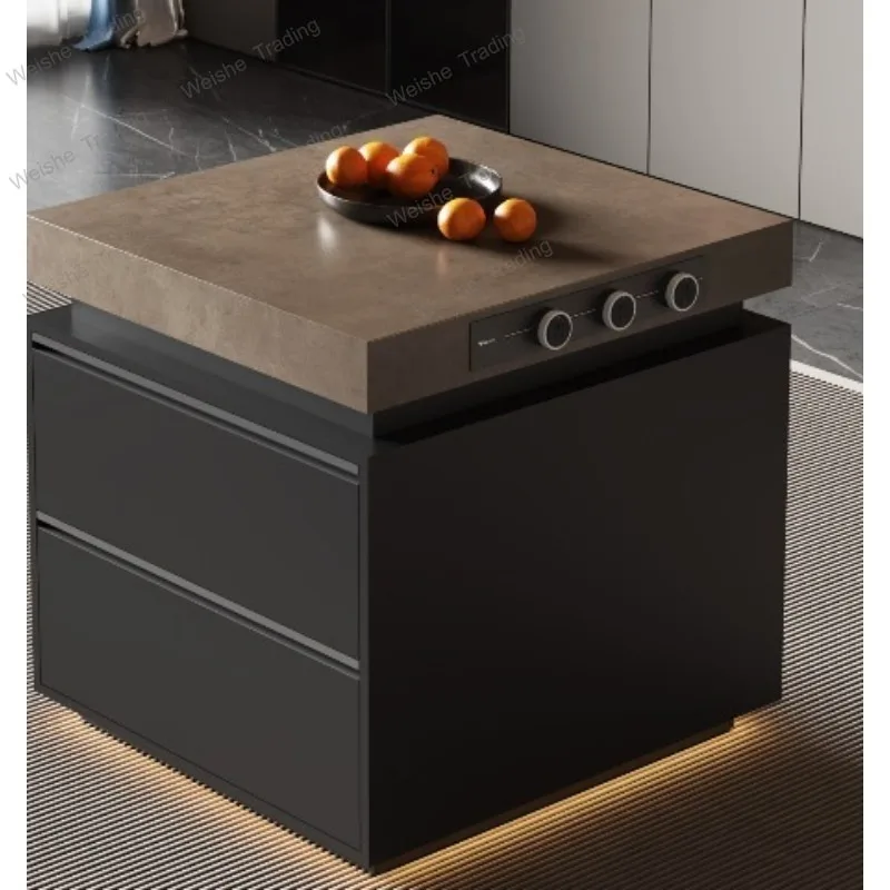 Light luxury minimalist island cabinet separate movable kitchen slate guide table multi-functional storage cabinet