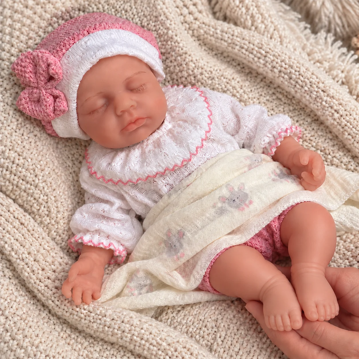 33cm Reborn Baby Girl Doll Full Body Silicone Soft Realistic Hand-Painted Skin for Adult Collectors Birthday Gift Home Display
