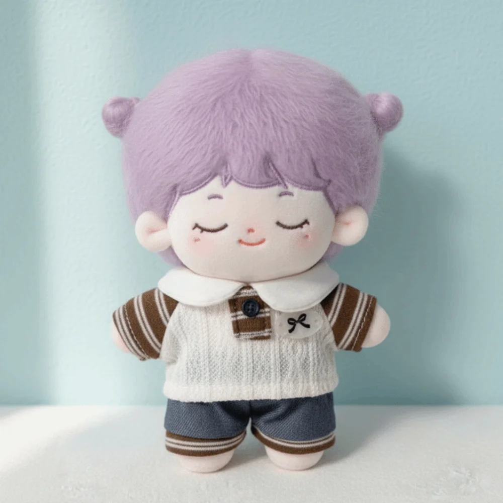 T-Shirt 10 cm Baumwolle Puppenkleidung Adrette Shorts Puppenkleidung Outfit Anzug Uniform Puppenkleid Set 10 cm Baumwollpuppe