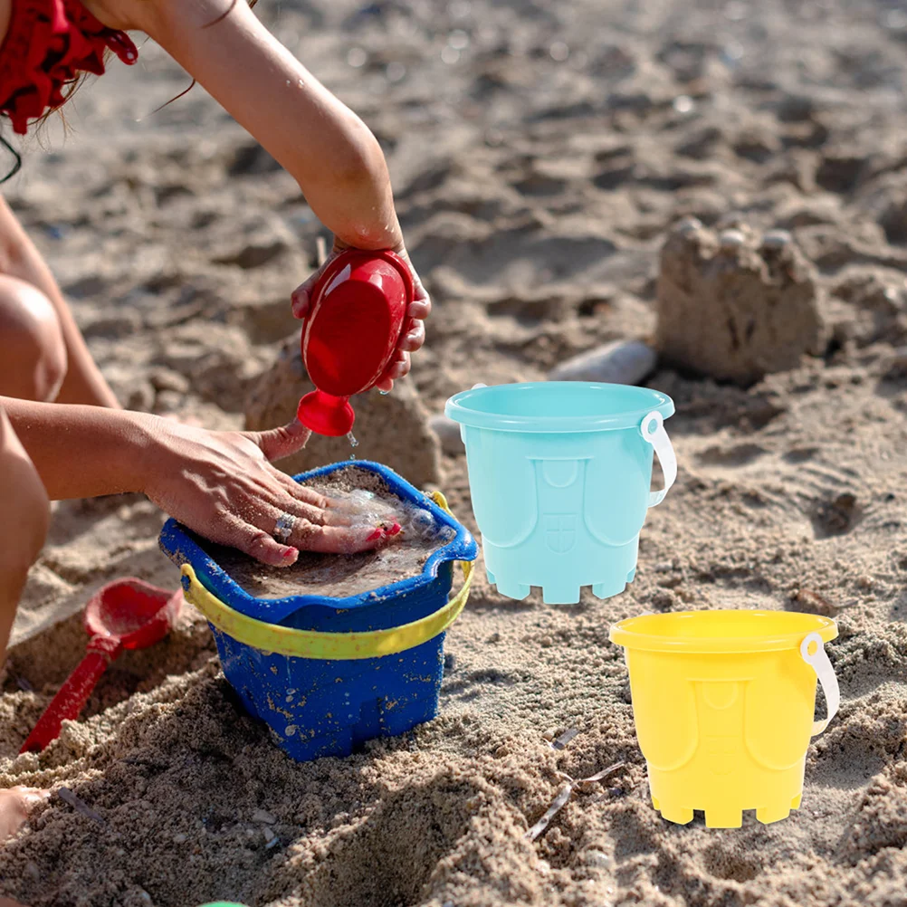 3-delige mini-strandspeelgoedemmer voor kinderen, buitenspeelgoed, plastic zandgravenemmers